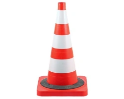 DK-520/W2 Road cone with 3 white stripes w/o GOST stripes 80 mm each