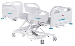 MEGI Strong 2 Medical functional bed with hydraulically adjustable height, plastic backrests, plastic sides