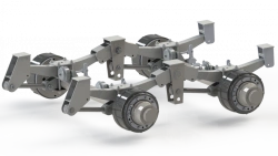 Axle unit 15 t axle unit complete with spring-balanced suspension