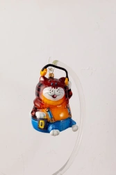 Licence Christmas tree toy made of glass "Cat in headphones"
