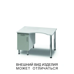 Single-desk microscope table with hinged door and pull-out shelf
