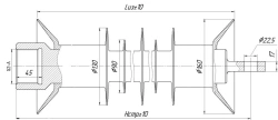 Insulator fixing rod insulator with ribbed sheath made of organosilicon rubber FSPKr 120-25/0,95-E-G2