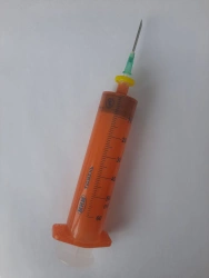 Single-use syringe, three-detailed, sterile, with nominal capacity of 50 ml, for syringe pumps according to TU 9398-020.