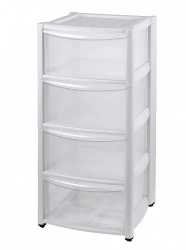 4312425; 4-drawer chest of drawers "AMADEO" on wheels (Colourless)