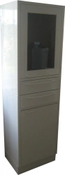 CE 207 - medical rack cabinet with glass and metal doors, two glass, three metal shelves