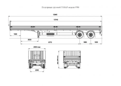 Semi-trailer truck TONAR model 9788 with axles of TONAR models 90422, 90424, 90431