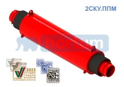 2SKU.PPM - two-section bellows compensating device with thermo- and hydro-insulated bellows and sleeve in polyethylene.