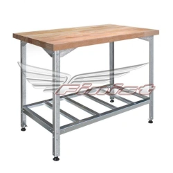 Table for confectioner with wooden table top