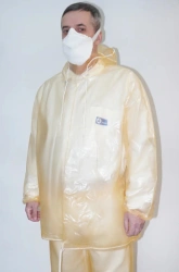 Personal protective equipment made of polyvinylchloride film material: special additional decontaminated clothing ku