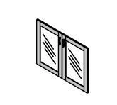 Low glass doors. Furniture set "On Top"