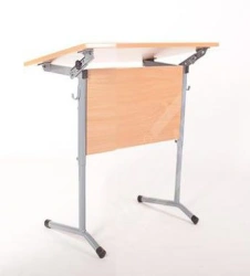 Pupil's table adjustable inclined STORN2-4, STORN3-5, (height group adjustment 2,3,4 / 3,4,5) single-seat round tube