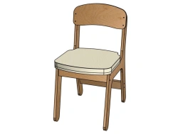 Semi-upholstered "Classic" chair H=340 (seat)/ StD15
