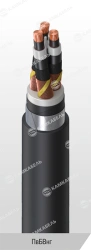 Power cable with copper conductors insulated with cross-linked polyethylene for voltage 6, 10, 15, 20, 30 and 35 kV of PvBVng gr