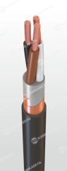 Power cable with aluminium conductors with insulation made of polyvinyl chloride plasticate of reduced fire hazard for voltage 6