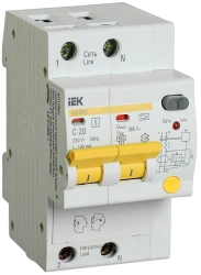 Differential circuit breaker AD12MS 2P 20A 100mA IEK
