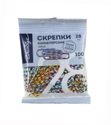 Paper clips 28 mm 100 pcs. coloured (zebra) Europacks