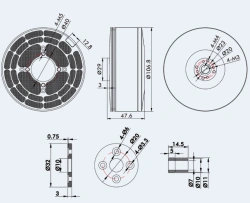 Brushless three-phase electric motors type Y12