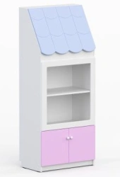 Wardrobe mod. 2 "Houses". Size (w x d x h): 700 x 400 x 1700mm. (Furniture for kindergartens brand "Interior" series "TDI Kids")