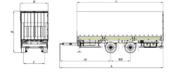 CTTM CARGOLINE trailer (flatbed trailer with awning and frame): modification 8723N2 (8723N2-51.00.00.000)