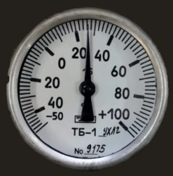 Bimetallic thermometer showing TB - 1