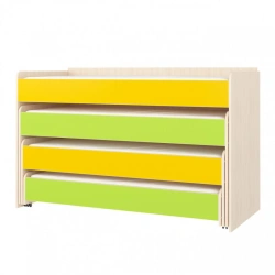 Children's four-drawer pull-out bed with cover