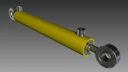 Double-acting piston hydraulic cylinders with single-acting rod.