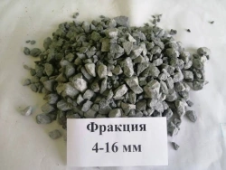 Crushed stone from dense rocks for road construction over 4 to 16 mm