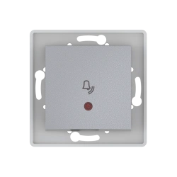 CADUCEUS ALING PRESTIGE Flush-mounted push-button switch with indication 10A, 250V~, silver, article number 6010I.S