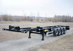 Semitrailer-container wagon type 85338, modification 853385. Metal platform with container fastening devices