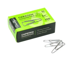 Paper clips 31 mm 100 pcs. with curved edge, galvanised