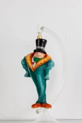 Licence Christmas tree toy made of glass "Carlson in a coat"
