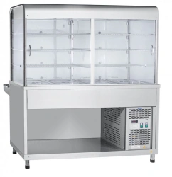 Refrigerated high-temperature display counter with neutral cabinet PVV(H)-70KM-S-03-NSh (kashir.)