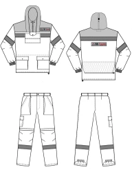 Men's suit (jacket, trousers, mosquito net) for protection against harmful biological factors and general industrial pollution