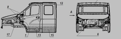 Double row cabin UD2R22-5000014, painted without upholstery (for URAL-NEXT vehicles)