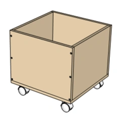 Wooden furniture for preschools: Box on wheels "Toy"