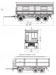 Tipper trailer 8595-41 with axles HJD13Y30S18-1840T16-060 with load capacity 12 tonnes