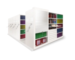 Mobile metal shelving unit
