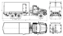 Trucks with CNG gas engine mod. 5777CP without CMU on the basis of Ural chassis mod. 4320-16, 4320-18 (Possible equipment: