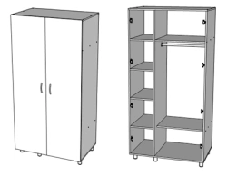 Combination wardrobe for office