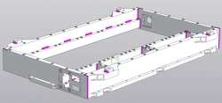 External aluminium upper battery case