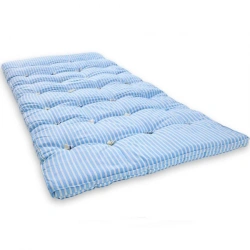 Springless cotton mattresses with top made of synthetic fabrics