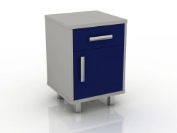 Bedside cabinet with drawer and shelf, 106-004-9, 450x450x660