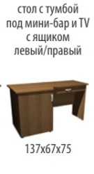 "Venice NEW" Table with minibar and TV cabinet right side article BE 623