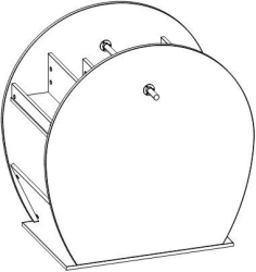 Trolley for sports equipment. Size (mm): 1000x560x900H. Round. (Furniture for kindergartens brand "Interior" series "TDI Ki