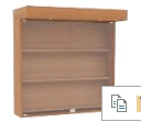 Display case hinged 3-shelf with lighting module with glass