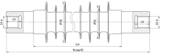 Fixing rod insulator with ribbed sheath made of organosilicon rubber FSPKr 120-3/0,6I-R