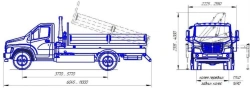 Dump trucks with diesel engine, GVW over 3,5 tonnes but not more than 12 tonnes type 47192 modifications : 47195N on chassis bas