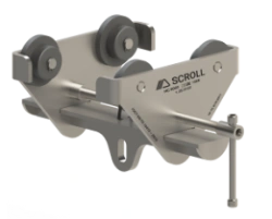 Anchoring device for "SCROLL" beam