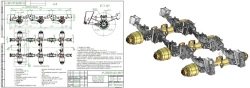 Axle unit MT-2900705.1410.3-1950 (high-frame, spring-loaded, double-axle, load capacity 33,0 tonnes)