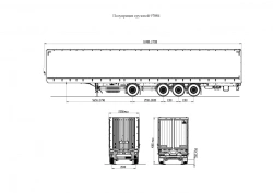 Semitrailer truck TONAR model 97884 with awning with axles manufactured by TONAR models 90422, 90424, 90431. 90422, 90431